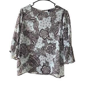 The Limited Black and White Floral Blouse